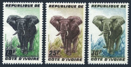 Ivory Coast 167-169, MNH. Michel 204-206. African Elephant, 1959. - Ivory Coast (1960-...)