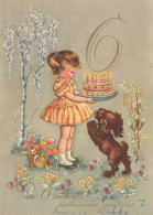 HAPPY BIRTHDAY 6 Year Old GIRL CHILDREN Vintage Postal CPSM #PBT767.GB - Verjaardag