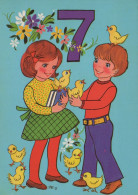 HAPPY BIRTHDAY 7 Year Old GIRL Children Vintage Postcard CPSM Unposted #PBU071.GB - Birthday