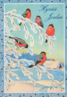 Happy New Year Christmas BIRD Vintage Postcard CPSM #PBM689.GB - Nouvel An