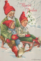 Happy New Year Christmas GNOME Vintage Postcard CPSM #PBL867.GB - Nouvel An