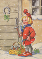 Happy New Year Christmas Children Vintage Postcard CPSM #PBM222.GB - Nouvel An