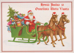 SANTA CLAUS Happy New Year Christmas HORSE Vintage Postcard CPSM #PBB144.GB - Santa Claus