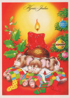 Happy New Year Christmas CANDLE Vintage Postcard CPSM #PBA013.GB - Nouvel An