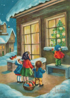 Happy New Year Christmas CHILDREN Vintage Postcard CPSM #PAZ881.GB - Nouvel An