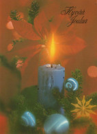 Happy New Year Christmas CANDLE Vintage Postcard CPSM #PBA135.GB - New Year