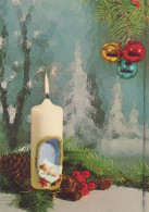 Happy New Year Christmas CANDLE Vintage Postcard CPSM #PBA073.GB - Nouvel An