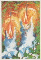 Happy New Year Christmas CANDLE Vintage Postcard CPSM #PAZ377.GB - Nouvel An