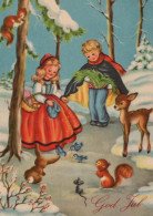 Happy New Year Christmas CHILDREN Vintage Postcard CPSM #PAY918.GB - Nouvel An