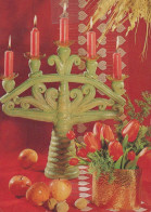 Happy New Year Christmas CANDLE Vintage Postcard CPSM #PAW082.GB - New Year