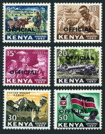 Kenya O1-O6, Hinged. Mi D1-D6. Official 1964.Cattle Branching,Wood Carving,Flag, - Kenia (1963-...)