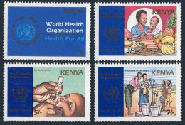 Kenya 453-456,hinged.Michel 443-446. WHO 40th Ann.1988.Nutrition,Immunization, - Kenia (1963-...)