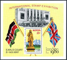 Kenya 166a Sheet,MNH.Michel Bl.14. LONDON-1980. Sir Rowland Hill Statue. Flags. - Kenia (1963-...)