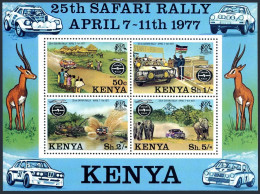 Kenya 79a Sheet,MNH.Michel Bl.6. Safari Rally,1977.Elephants. - Kenia (1963-...)