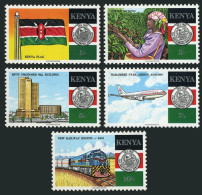 Kenya 476-480,MNH. Independence-25,1988.Coffee,Harambee Star Airbus,Locomotive, - Kenya (1963-...)