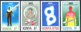 Kenya 559-562, MNH. Michel 541-544. Fight AIDS, 1991. - Kenia (1963-...)