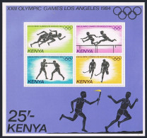 Kenya 301,MNH.Michel Bl.23. Olympics Los Angeles-1984.Runners,Hurdlers,Boxers, - Kenia (1963-...)