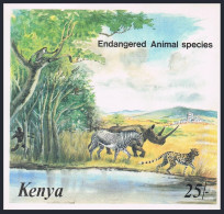 Kenya 359 Sheet,MNH.Michel Bl.26. Endangered Wildlife,1985.Hunter Pursing Game. - Kenia (1963-...)