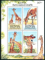 Kenya 495 Sheet, MNH. Michel 481-484 Bl.36. Giraffes 1989. - Kenya (1963-...)