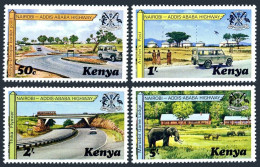 Kenya 94-97,97a,MNH.Michel 92-95,Bl.11. Nairobi-Addis Ababa Highway,1977.Animals - Kenia (1963-...)