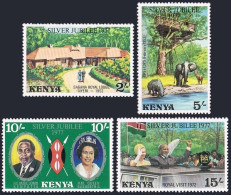 Kenya 84-87,87a,88 Sh, MNH. Silver Reign Of QE II,1977.Aberdare Forest,Elephant. - Kenia (1963-...)