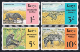 Kenya 355-358,359,MNH.Mi 348-351,Bl.26.Endangered Wildlife 1985:Rhinoceros,Zebra - Kenia (1963-...)