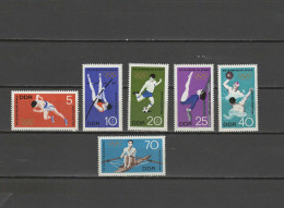 DDR 1968 Olympic Games Mexico, Football Soccer, Waterball, Rowing, Athletics Set Of 6 MNH - Estate 1968: Messico