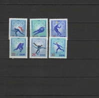 DDR 1968 Olympic Games Grenoble Set Of 6 MNH - Hiver 1968: Grenoble