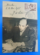 CARTE MAXIMUM DE FRANCE DE MARECHAL DE LATTRE DE TASSIGNY 1952 - 1950-1959