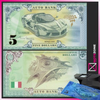 Auto Bank $5 La Ferrari Fantasy Test Note Private - [ 9] Collections
