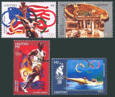 Lesotho 1048-1051, MNH. Olympics Atlanta-1996. US Basketball Team, Stadium,  - Lesotho (1966-...)
