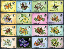 Lesotho 421-433, 435-436, MNH. Michel 442/457. Butterflies And Flowers, 1984. - Lesotho (1966-...)