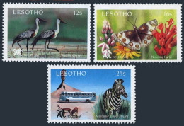 Lesotho 841-843,844 Sheet,MNH.Michel 911-913,Bl.81. SADCC-10.Cranes,Butterfly, - Lesotho (1966-...)