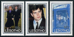 Lesotho 545-547,548,MNH.Michel 604-606,Bl.36. Prince Andrew,Sarah Ferguson,1986. - Lesotho (1966-...)