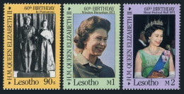 Lesotho 531-533,534,MNH.Michel 580-582,Bl.33. Queen Elizabeth QE II,60,1986. - Lesotho (1966-...)