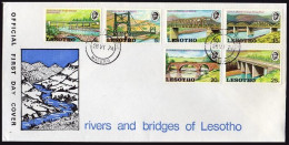 Lesotho 160-165,FDC. Bridges And Rivers Of Lesotho,1974 - Lesotho (1966-...)