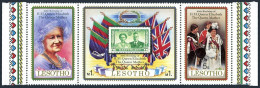 Lesotho 313 Strip, MNH. Michel 316-318. Queen Mother Elizabeth-80, 1980. - Lesotho (1966-...)