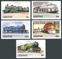 Lesotho 453-457,458, MNH. Michel 484-488,489 Bl.23. Trains 1984. Orient Express, - Lesotho (1966-...)