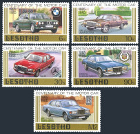 Lesotho 475-479,480,MNH.Michel 519-523,Bl.26. Automobile-100,1985.Luxury Cars. - Lesotho (1966-...)