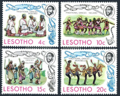 Lesotho 191-194,194a Sheet,MNH.Michel 191-194,Bl.2. Traditional Dances,1975. - Lesotho (1966-...)