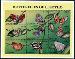 Lesotho 1080 Ai Sheet, 1081-1082, MNH. Butterflies 1997. - Lesotho (1966-...)