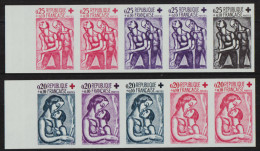 FRANCE - N°1323/1324. Croix-Rouge 1961. Georges Rouault. Bande De 5. Luxe. - Color Proofs 1945-…