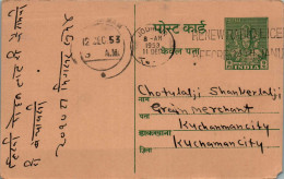 India Postal Stationery Goddess 9p Jodhpur Cds - Ansichtskarten