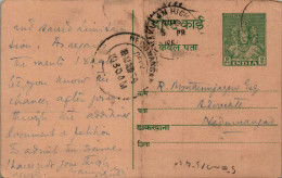 India Postal Stationery Goddess 9p  - Ansichtskarten