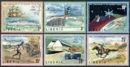 Liberia 663-668,MNH. UPU-100,1974. Ships,Jet,Coach,Space,Pony Express, Space. - Liberia