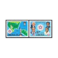 Liberia 769-770,C214,hinged. Mi 1013-1014,Bl.83. USA-200.Statue Liberty,Leaders. - Liberia