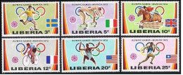 Liberia 591-596.MNH.Mi 826-831. Olympics Munich-1972.Soccer,Swimming,Equestrian - Liberia