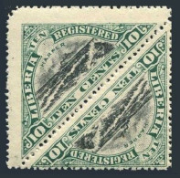 Liberia F17 Tete-beche Pair,MNH.Michel 183. Registration Stamps 1919.Harper. - Liberia
