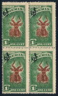 Liberia O98 Block/4,MNH.Michel D92.Official Stamps,1918.Bongo Antelope. - Liberia