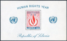 Liberia C179,hinged.Michel 701 Bl.44. Human Rights Year IHRY-1968. - Liberia